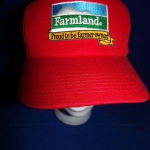 Vintage Farmland Baseball Cap Trucker's Hat - Red - Never Worn - Adjustable